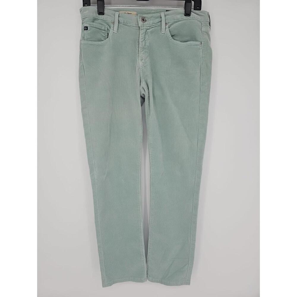 AG The Stevie Slim Straight‎ Jean Style Corduroy Pants, Cords. Green, 28R